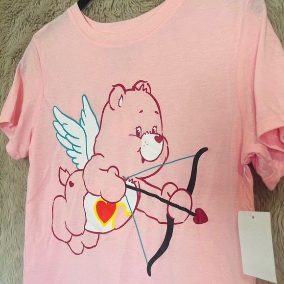 NWT Care Bears women’s / juniors knit T-shirt pink size Medium comfortable top - Picture 2 of 6